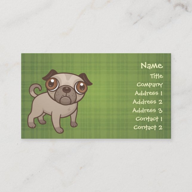 Pug Puppy Business Cards (Front)
