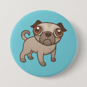 Pug Puppy Cartoon 7.5 Cm Round Badge