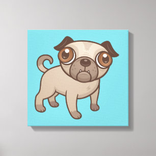 Pug Puppy Cartoon Canvas Print