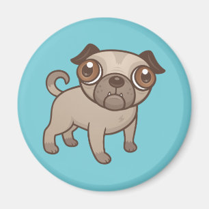 Pug Puppy Cartoon Magnet