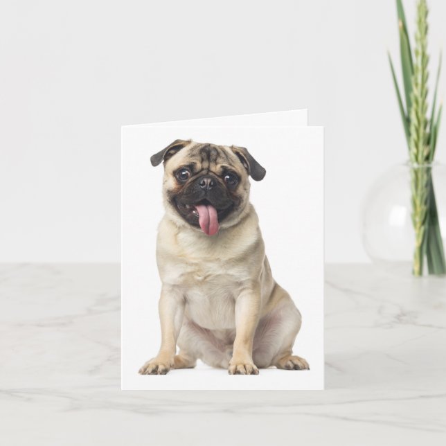Pug Puppy Dog Blank Note Card (Front)