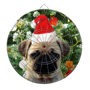 Pug Puppy Dog Christmas Tree Ornaments Snowman Dartboard