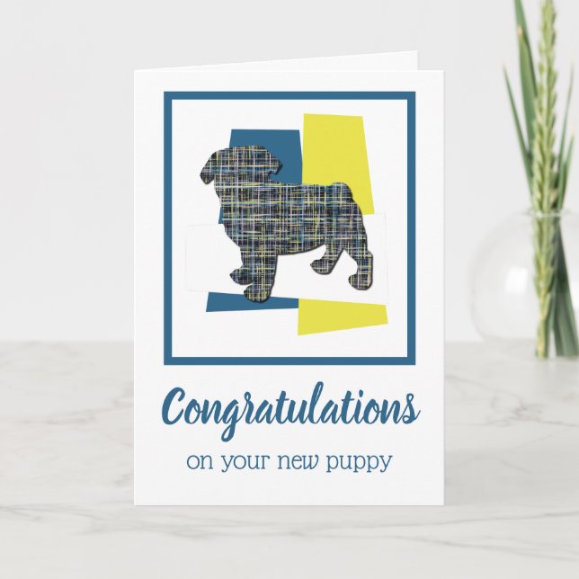 Pug Puppy Dog Congratulations Greeting Card (Front)