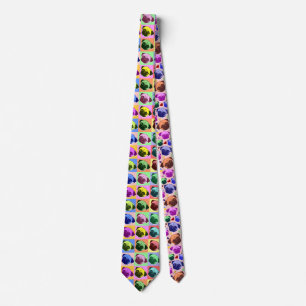 Pug Puppy Dog Love Hearts Pattern Tie