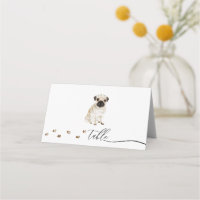 Pug puppy Dog Owner Wedding Script Table