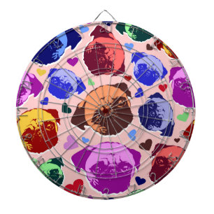Pug Puppy Dog PopArt Retro Style Dartboard