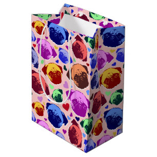 Pug Puppy Dog PopArt Retro Style Medium Gift Bag