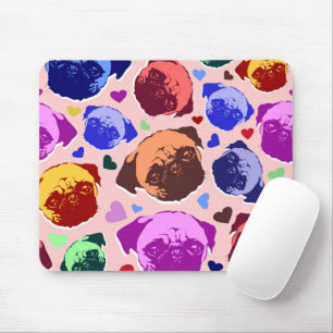 Pug Puppy Dog PopArt Retro Style Mouse Mat