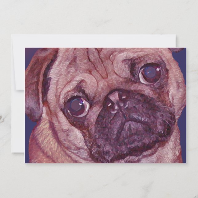 Pug Puppy Face Invitation (Front)