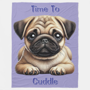 Pug Puppy Fleece Blanket