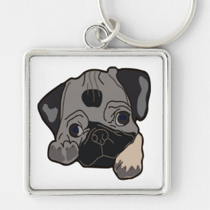 PUG PUPPY KEY RING