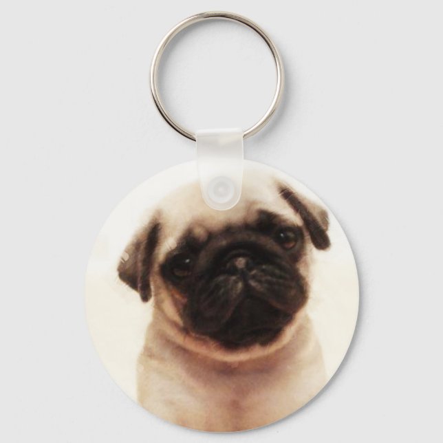 Pug puppy keychain (Front)
