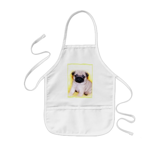 Pug puppy kids apron (Front)