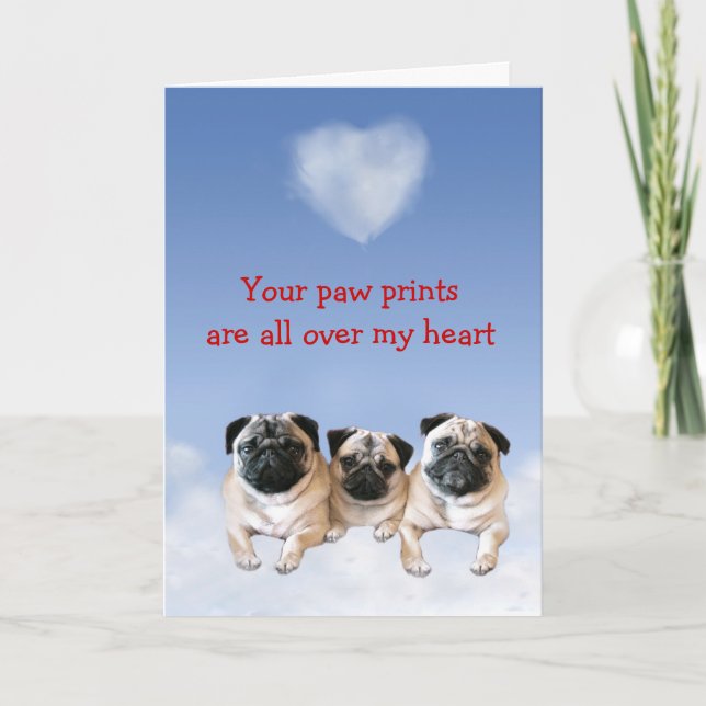 Pug Puppy Love Card (Front)