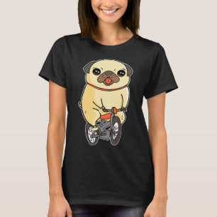 Pug Puppy Riding Bicycle Adorable Dog Bike Ride T-Shirt