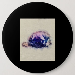 Pug Puppy Sketch Pug Dog Lovers Gift 6 Cm Round Badge