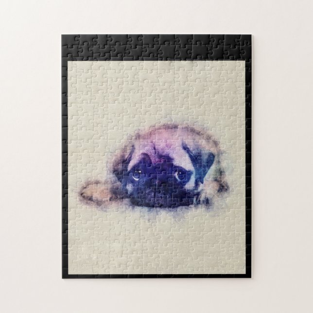 Pug Puppy Sketch Pug Dog Lovers Gift Jigsaw Puzzle (Vertical)