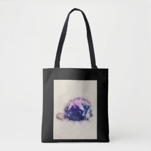 Pug Puppy Sketch Pug Dog Lovers Gift Tote Bag