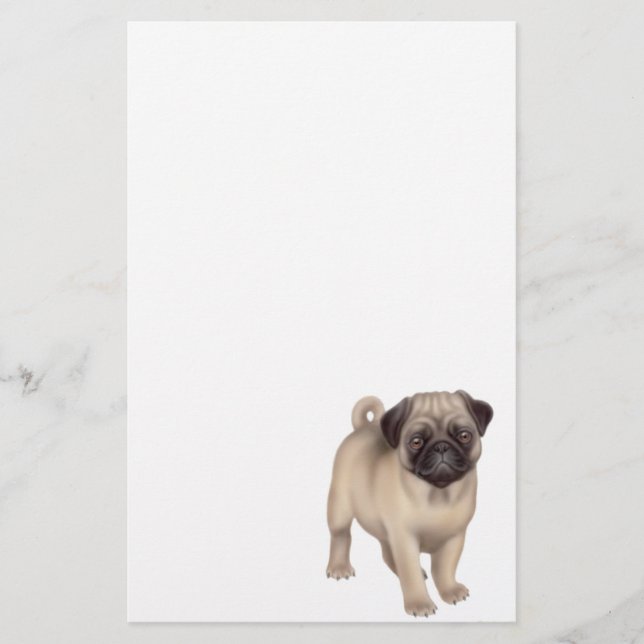 Pug Puppy Stationery (Front)