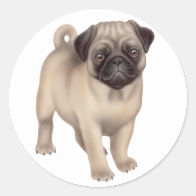 Pug Puppy Sticker (Front)