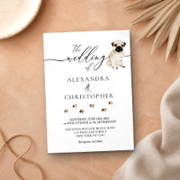 Pug puppy Wedding Calligraphy