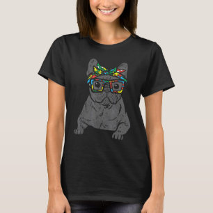 Pug Puzzle Bandana Glasses Autism Awareness Dog O T-Shirt