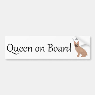 Pug Queen on Board Bumper Sticker