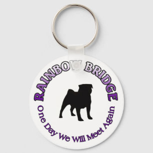 PUG RAINBOW BRIDGE SYMPATHY KEYCHAIN - DOG PET