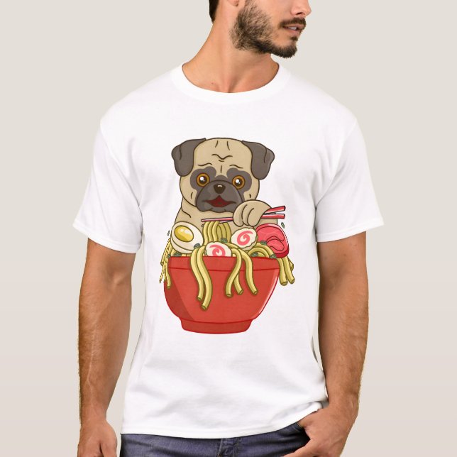 Pug Ramen  T-Shirt (Front)
