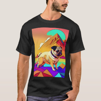 Pug Retro Landscape 2 T-Shirt