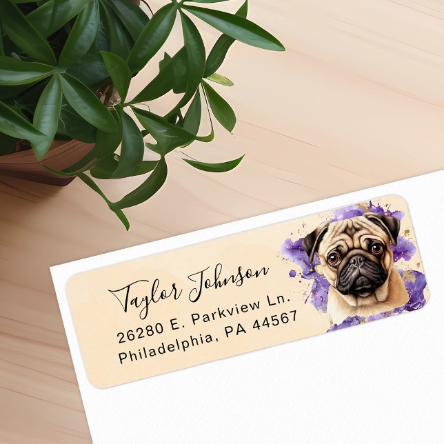 Pug Return Address Label (Creator Uploaded)