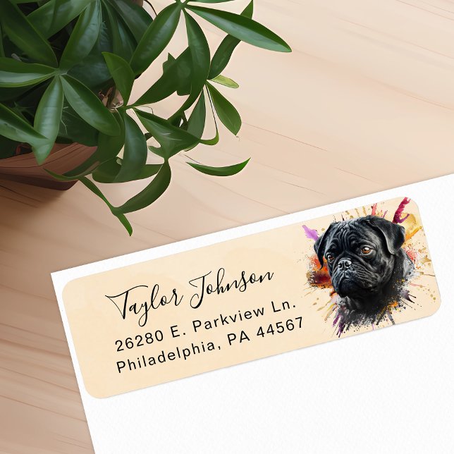 Pug Return Address Label (Creator Uploaded)