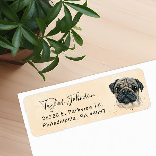Pug Return Address Label