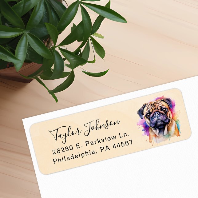 Pug Return Address Label (Creator Uploaded)