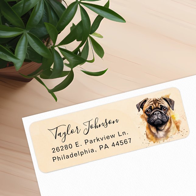 Pug Return Address Label (Creator Uploaded)