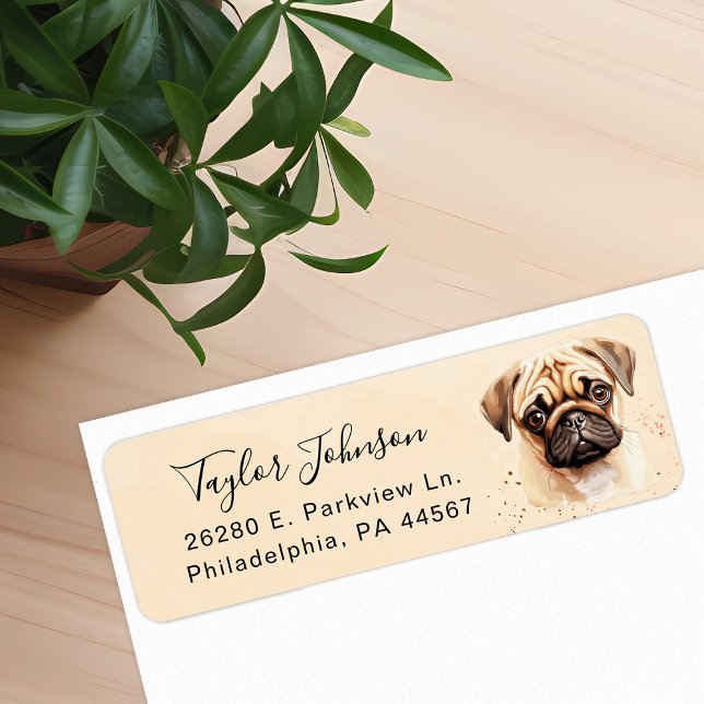 Pug Return Address Label (Creator Uploaded)
