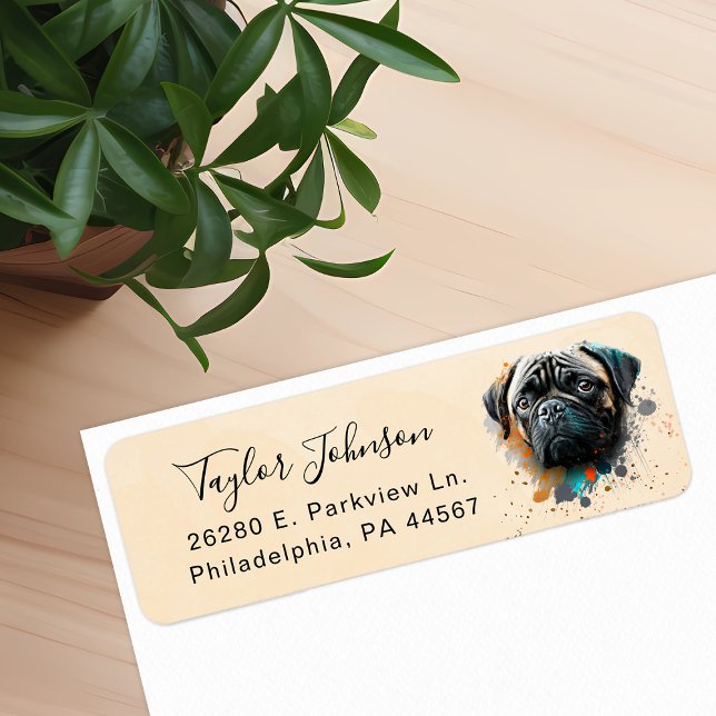 Pug Return Address Label (Creator Uploaded)