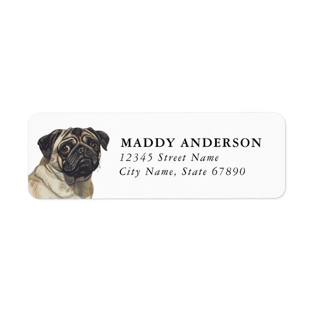 Pug Return Address Labels (Front)