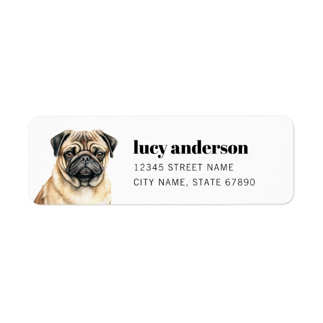 Pug Return Address Labels (Front)