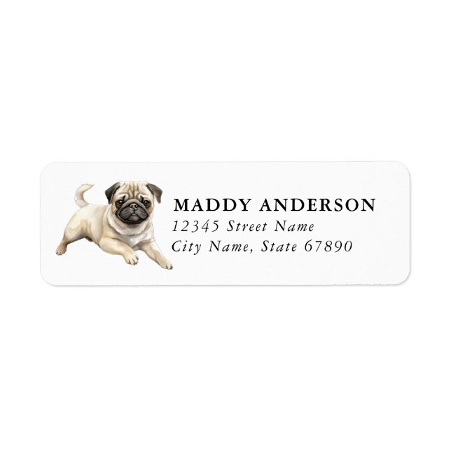 Pug Return Address Labels (Front)