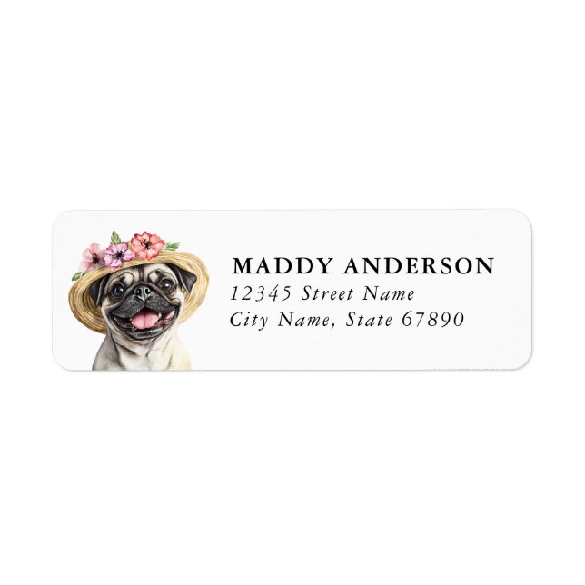 Pug Return Address Labels (Front)