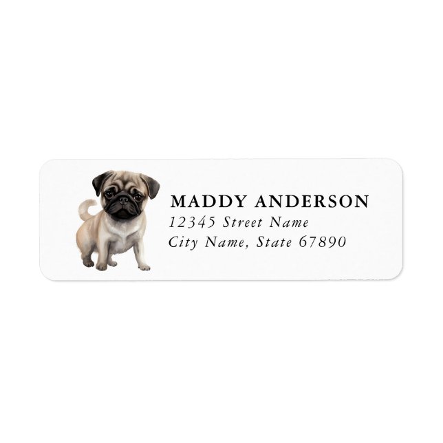 Pug Return Address Labels (Front)