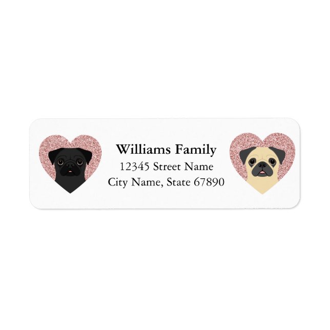 Pug Return Address Labels (Front)