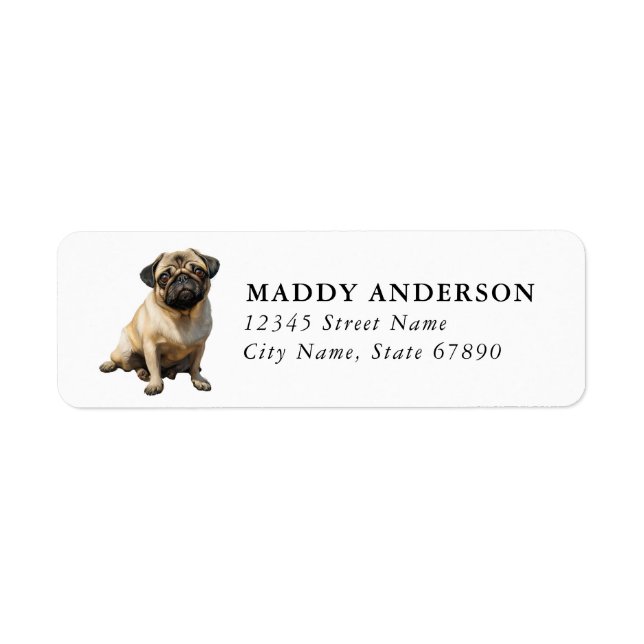 Pug Return Address Labels (Front)