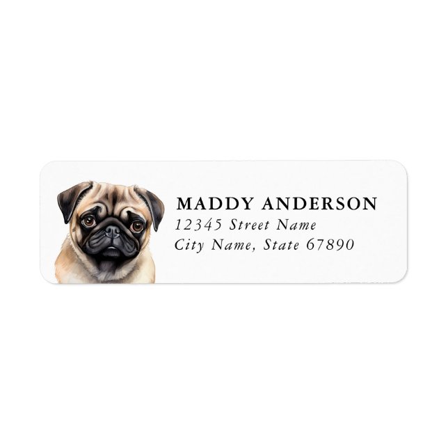 Pug Return Address Labels (Front)