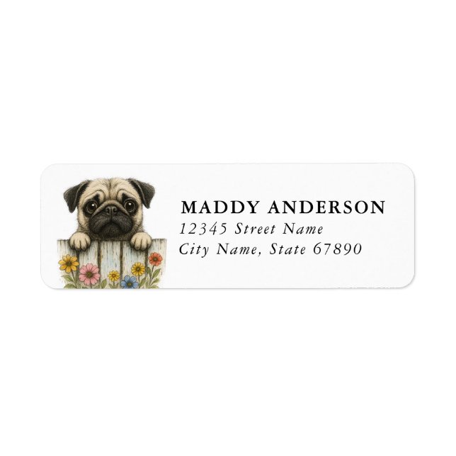 Pug Return Address Labels (Front)