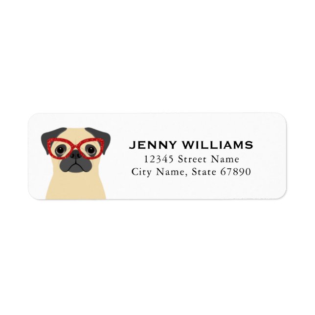 Pug Return Address Labels (Front)