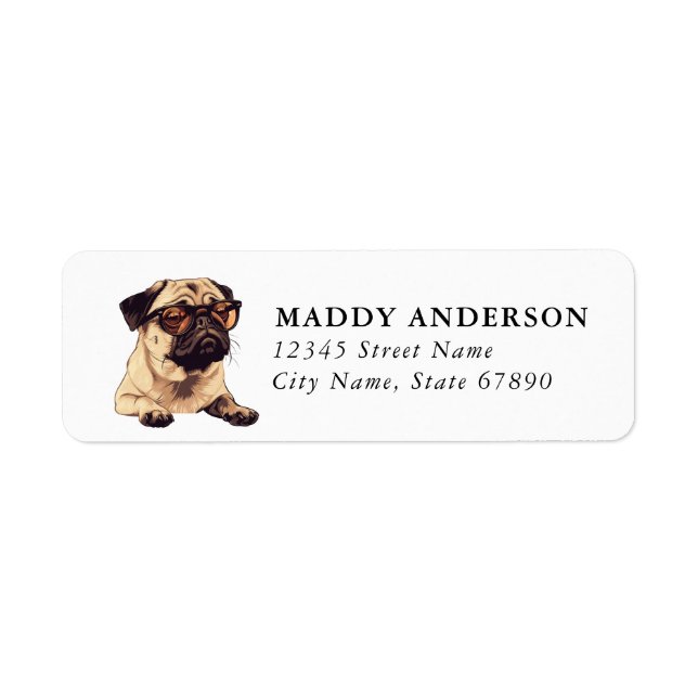 Pug Return Address Labels (Front)