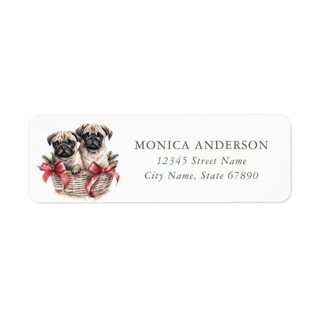 Pug Return Address Labels (Front)