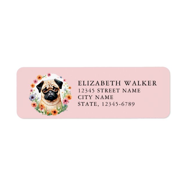 Pug Return Address Labels (Front)
